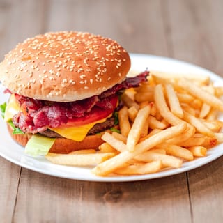 Halal Beef Bacon Cheese Burger Combo