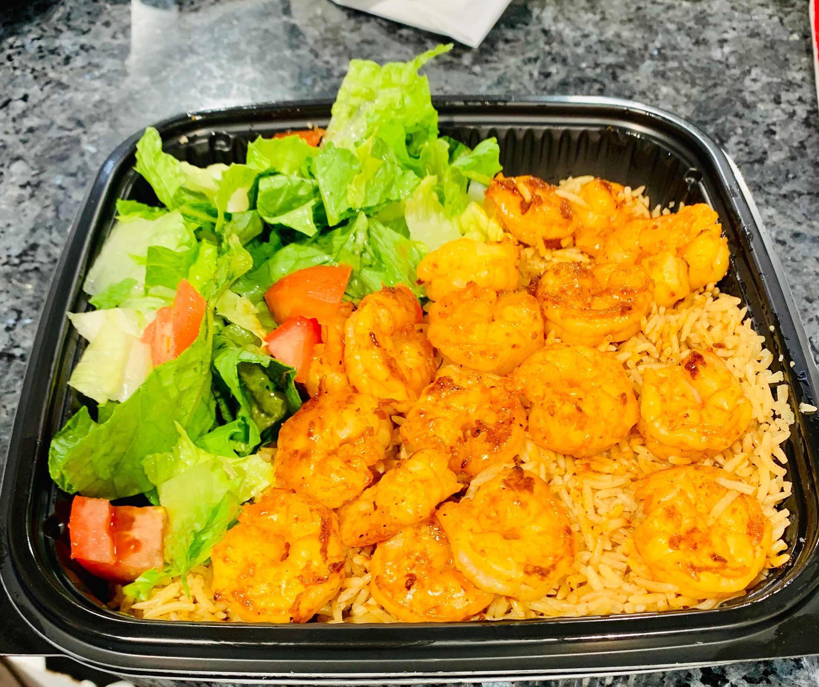 11. Grilled Shrimp Over Rice.