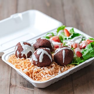 Falafel Over Rice & Salad
